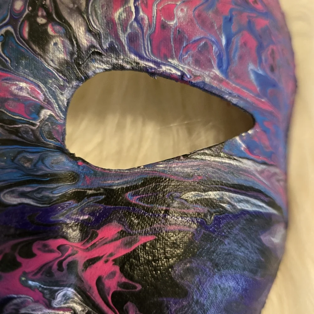 HANDCRAFTED Upcycled Cosplay Face Mask HANDPAINTED Wall Art Decor Halloween Mask